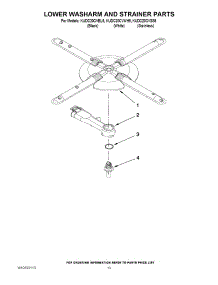 11 - Lower Washarm And Strainer Parts parts for Kitchenaid Dishwasher KUDC20CVWH5 from AppliancePartsPros.com