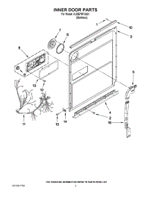 03 - Inner Door Parts parts for Kitchenaid Dishwasher KUDE70FXSS1 from AppliancePartsPros.com