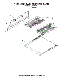 11 - Third Level Rack And Track Parts parts for Kitchenaid Dishwasher KUDE70FXSS1 from AppliancePartsPros.com