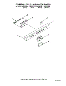 02 - Control Panel And Latch Parts parts for Kitchenaid Dishwasher KUDS30IXWH1 from AppliancePartsPros.com