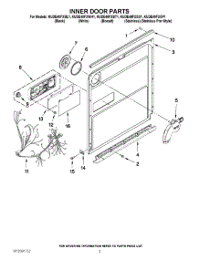03 - Inner Door Parts parts for Kitchenaid Dishwasher KUDE40FXBT1 from AppliancePartsPros.com