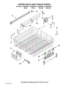 09 - Upper Rack And Track Parts parts for Kitchenaid Dishwasher KUDS30IXBT1 from AppliancePartsPros.com