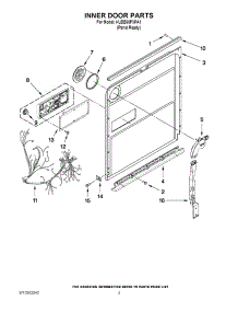03 - Inner Door Parts parts for Kitchenaid Dishwasher KUDE60FXPA1 from AppliancePartsPros.com