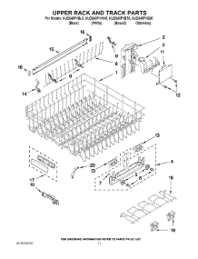 09 - Upper Rack And Track Parts parts for Kitchenaid Dishwasher KUDS40FVBT5 from AppliancePartsPros.com