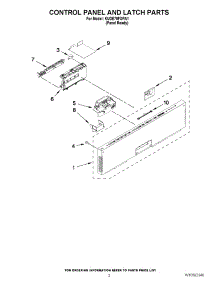 02 - Control Panel And Latch Parts parts for Kitchenaid Dishwasher KUDE70FXPA1 from AppliancePartsPros.com