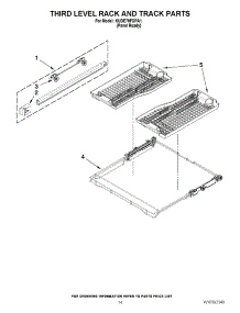 11 - Third Level Rack And Track Parts parts for Kitchenaid Dishwasher KUDE70FXPA1 from AppliancePartsPros.com