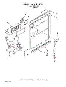 03 - Inner Door Parts parts for Kitchenaid Dishwasher KUDE60HXSS1 from AppliancePartsPros.com