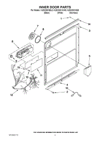 03 - Inner Door Parts parts for Kitchenaid Dishwasher KUDC20CVSS5 from AppliancePartsPros.com