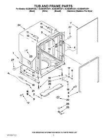 05 - Tub And Frame Parts parts for Kitchenaid Dishwasher KUDE40FXBL1 from AppliancePartsPros.com