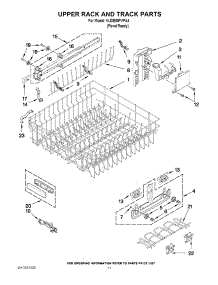 09 - Upper Rack And Track Parts parts for Kitchenaid Dishwasher KUDE60FVPA4 from AppliancePartsPros.com