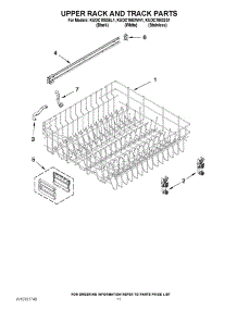 09 - Upper Rack And Track Parts parts for Kitchenaid Dishwasher KUDC10IXSS1 from AppliancePartsPros.com