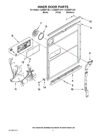 03 - Inner Door Parts parts for Kitchenaid Dishwasher KUDE60FXBL1 from AppliancePartsPros.com