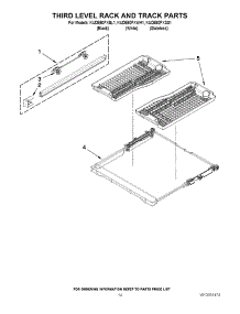 11 - Third Level Rack And Track Parts parts for Kitchenaid Dishwasher KUDE60FXBL1 from AppliancePartsPros.com