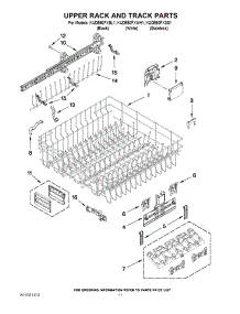 09 - Upper Rack And Track Parts parts for Kitchenaid Dishwasher KUDE60FXWH1 from AppliancePartsPros.com