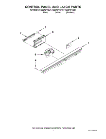 02 - Control Panel And Latch Parts parts for Kitchenaid Dishwasher KUDC10FXSS1 from AppliancePartsPros.com