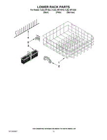10 - Lower Rack Parts parts for Kitchenaid Dishwasher KUDL15FXWH0 from AppliancePartsPros.com