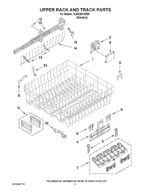 09 - Upper Rack And Track Parts parts for Kitchenaid Dishwasher KUDE50CXSS0 from AppliancePartsPros.com