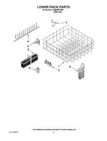 10 - Lower Rack Parts parts for Kitchenaid Dishwasher KUDE40FXSP0 from AppliancePartsPros.com