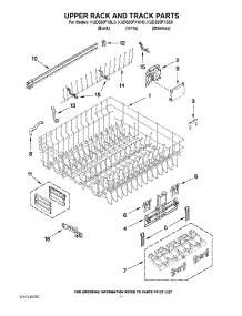 09 - Upper Rack And Track Parts parts for Kitchenaid Dishwasher KUDS30FXSS0 from AppliancePartsPros.com