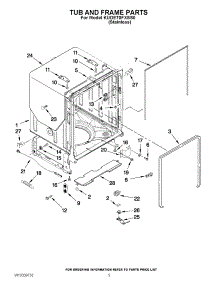 05 - Tub And Frame Parts parts for Kitchenaid Dishwasher KUDE70FXSS0 from AppliancePartsPros.com
