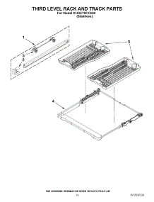 11 - Third Level Rack And Track Parts parts for Kitchenaid Dishwasher KUDE70FXSS0 from AppliancePartsPros.com