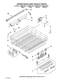 09 - Upper Rack And Track Parts parts for Kitchenaid Dishwasher KUDE40FXSS0 from AppliancePartsPros.com