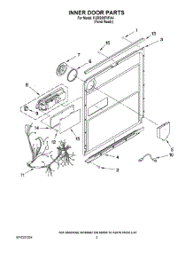 03 - Inner Door Parts parts for Kitchenaid Dishwasher KUDS50FVPA4 from AppliancePartsPros.com