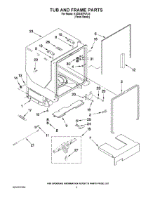 05 - Tub And Frame Parts parts for Kitchenaid Dishwasher KUDS50FVPA4 from AppliancePartsPros.com