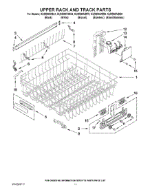 09 - Upper Rack And Track Parts parts for Kitchenaid Dishwasher KUDS30IVSS3 from AppliancePartsPros.com
