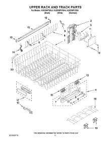 09 - Upper Rack And Track Parts parts for Kitchenaid Dishwasher KUDS50FVBL4 from AppliancePartsPros.com
