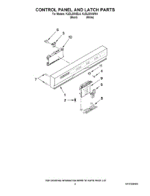 02 - Control Panel And Latch Parts parts for Kitchenaid Dishwasher KUDL03IVBL4 from AppliancePartsPros.com