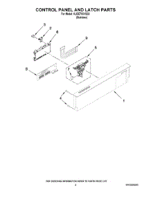 02 - Control Panel And Latch Parts parts for Kitchenaid Dishwasher KUDE70CVSS3 from AppliancePartsPros.com