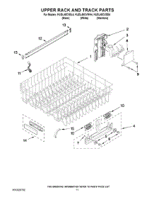 09 - Upper Rack And Track Parts parts for Kitchenaid Dishwasher KUDL40CVBL4 from AppliancePartsPros.com
