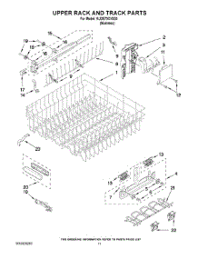 09 - Upper Rack And Track Parts parts for Kitchenaid Dishwasher KUDE70CVSS3 from AppliancePartsPros.com