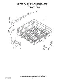 09 - Upper Rack And Track Parts parts for Kitchenaid Dishwasher KUDL03IVWH4 from AppliancePartsPros.com