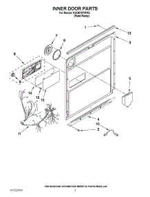 03 - Inner Door Parts parts for Kitchenaid Dishwasher KUDE70FVPA3 from AppliancePartsPros.com