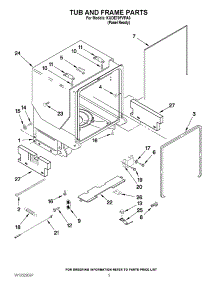 05 - Tub And Frame Parts parts for Kitchenaid Dishwasher KUDE70FVPA3 from AppliancePartsPros.com