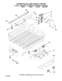 09 - Upper Rack And Track Parts parts for Kitchenaid Dishwasher KUDS40FVBL4 from AppliancePartsPros.com