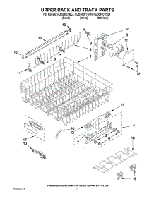 09 - Upper Rack And Track Parts parts for Kitchenaid Dishwasher KUDS40CVSS4 from AppliancePartsPros.com