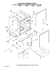 05 - Tub And Frame Parts parts for Kitchenaid Dishwasher KUDS40FVWH4 from AppliancePartsPros.com