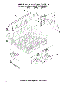 09 - Upper Rack And Track Parts parts for Kitchenaid Dishwasher KUDE40CVWH3 from AppliancePartsPros.com