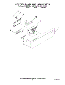 02 - Control Panel And Latch Parts parts for Kitchenaid Dishwasher KUDE40CVBL3 from AppliancePartsPros.com