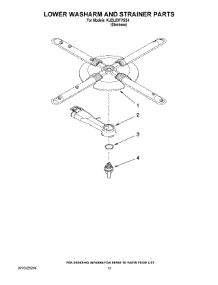 11 - Lower Washarm And Strainer Parts parts for Kitchenaid Dishwasher KUDL03FVSS4 from AppliancePartsPros.com