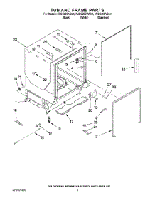 05 - Tub And Frame Parts parts for Kitchenaid Dishwasher KUDC20CVSS4 from AppliancePartsPros.com