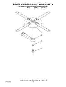 11 - Lower Washarm And Strainer Parts parts for Kitchenaid Dishwasher KUDC20CVBL4 from AppliancePartsPros.com