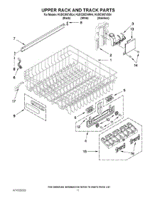 09 - Upper Rack And Track Parts parts for Kitchenaid Dishwasher KUDC20CVWH4 from AppliancePartsPros.com