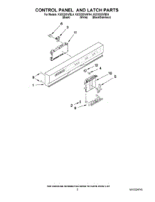 02 - Control Panel And Latch Parts parts for Kitchenaid Dishwasher KUDC03IVBL4 from AppliancePartsPros.com
