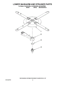 11 - Lower Washarm And Strainer Parts parts for Kitchenaid Dishwasher KUDC03IVBL4 from AppliancePartsPros.com