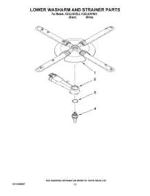 11 - Lower Washarm And Strainer Parts parts for Kitchenaid Dishwasher KUDL03IVBL3 from AppliancePartsPros.com