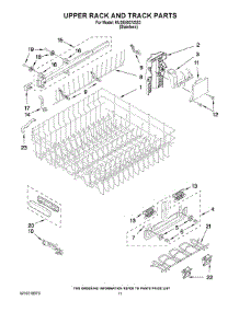 09 - Upper Rack And Track Parts parts for Kitchenaid Dishwasher KUDE50CVSS3 from AppliancePartsPros.com